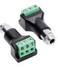 3.5mm Stereo Female Terminal Block Panel Mount Connector 2 Pack For Easy Audio Termination And Quick DIY Install 3.81mm Pitch Plug And Play Cable Connection For Projects, black