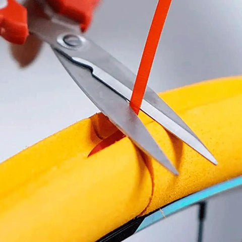 Scissors trimming orange Tubeless Tire Inserts for 700c, 27.5 and 29 road bikes, air insert liner foam