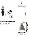 Kiven Instant Light Conversion Kit for 4/5/6inch Hole,Metal Farmhouse Lighting showing adjustable cord length and gray pendant design.