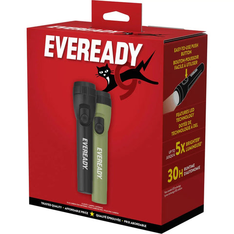 8 Pack LED Flashlights With Batteries Included, Beast Bright Handheld Flashlights packaging with flashlights visible