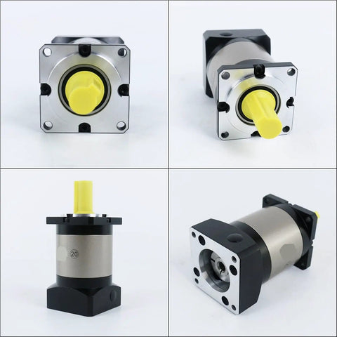 PLF60 60Mm High Precision Planetary Gearbox Reducer 50 To 1 Ratio shown from multiple angles for industrial automation use.