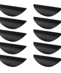 10 Pack Crescent Drawer Pulls Black Zinc Alloy Nordic Style Cabinet Wardrobe Handles With One And One Quarter Inch Hole Centers 32 Mm
