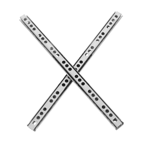 Stainless Steel Cabinet Drawer Slide Rail Kit, Side Mount Ball Bearing Rails for Smooth Silent Drawer Operation, 2 pieces crossed