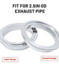 3 Inch Stainless Steel V Band Clamp Kit With Mild Steel Male And Female Flanges For Turbo Exhaust Downpipes And Racing