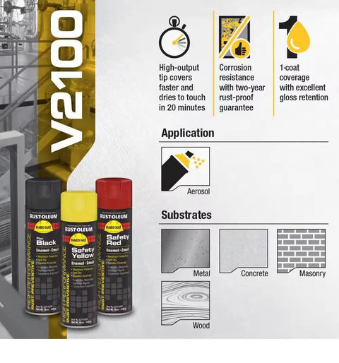Glow In The Dark Rust Preventative Gloss Safety Purple Spray Paint 3-Pack V2167838 cans displayed with application info and substrates.