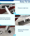Ultimate HSS 10 Piece Broken Tap And Screw Bolt Remover Kit For Stripped Screws Featuring 3 Flute And 4 Flute Extractors With Heavy Duty Storage Box To Fix Your Messy Garage Jobs Fast. easy use extractor removing broken tap from threaded hole