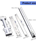 Adjustable Door Closer System For Home Doors With Invisible Hydraulic Soft Close, product size dimensions shown
