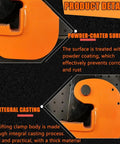 Close-up of Top Shelf Horizontal Plate Lifting Clamp For Steel And Stone With 5 Ton Capacity Knockout Grip System, showing powder-coated surface and integral casting details.