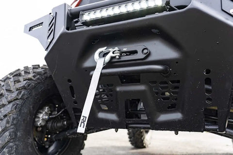 UTV Winch Mounting Plate For Polaris Ranger XP 1000 3500 To 5000 Lb Winches Heavy Duty Three Sixteenth Inch Steel Black