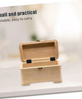 Small wooden box with open lid showing interior hinged with Three Fold Iron Cabinet Door Hinges With Six Hole Mounting Vintage Black
