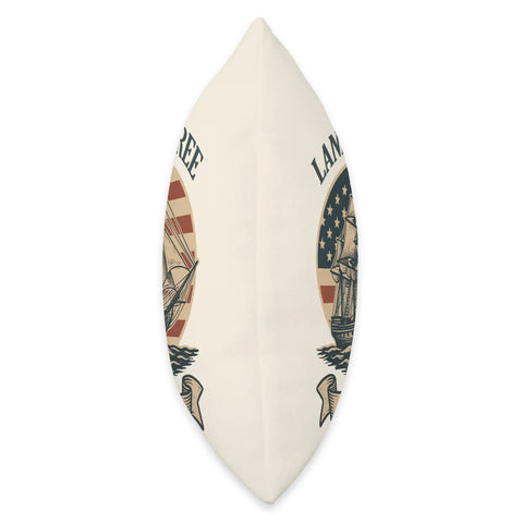 Side view of Patriotic Sailboat Throw Pillow With All American Flag Theme Celebrating Independence Day 1776 And 4th Of July