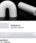 Sturdy 5.9 Inch Portable AC Exhaust Hose, Thick Polypropylene, Heat Resistant, 59 Inch Length, Built In Steel Ring, Coiled and Extended
