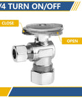 Ten Pack Angle Compression Stop Valves One Quarter Turn Water Shut Off Rock Solid Lead Free Brass With Slick Chrome Plating Rust Resistant