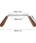 4 Inch HSS Drawknife With Twin Hickory Handles For Stripping Stubborn Bark Fast A Heavy Wood Shaping Tool, 108mm wide blade.