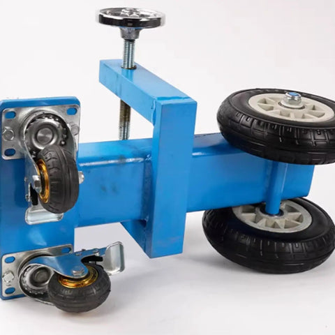 Workhorse Heavy Duty Manganese Steel Sheet Hand Truck With Adjustable Clamps Anti Slip Pads And Solid Wheels 1100 LB Capacity Per Unit Connectable For Long Panels, close-up