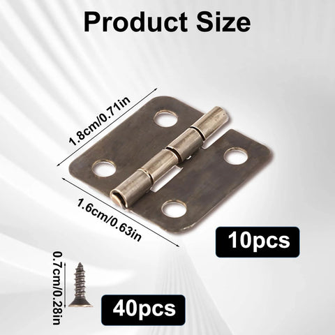 Antique Bronze 180 Degree Mini Hinge Set With 10 Hinges And 40 Screws For Wooden Boxes Jewelry Boxes Cabinets DIY Crafts 18x16mm 0.71x0.63 Inches Perfect For DIY Projects And Craft Jewelry Boxes