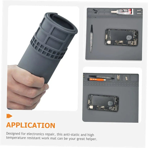 Anti Static Silicone Repair Mat For Electronics Grounding And Soldering Heat Resistant Workstation Desk Pad With Magnetic Base images