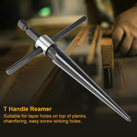 Hand Reamer Tool With T Handle For Pin Holes Hex Tapered Reamer Drill Bit Handy high speed steel with removable handle
