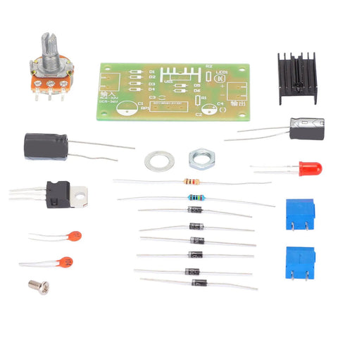 Built Tough Lm317 Adjustable Regulated Power Supply Kit With Ac Dc Input And 2200Uf Filter Cap In Rugged Abs Box includes circuit board, components.