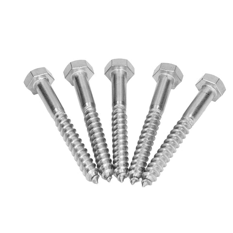 Heavy Duty M8x70mm Wood Hex Lag Screws Self Tapping For Carpentry No Pre Drill Needed In 304 Stainless Steel With Half Thread Design