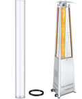 Quartz Glass Tube Replacement For Patio Heater 49.5 X 4 Inch Clear With Silicone Connecting Ring next to pyramid flame heater