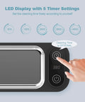 Pro Ultrasonic Jewelry Cleaner For Rings Glasses Dentures Retainers And Watches Stand 680ml Tank 5 digital timers display