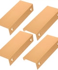 Gold 80mm Right Angle Finger Edge Pulls Hidden Cabinet Handles For Kitchen Cabinets And Furniture Drawers, set of four