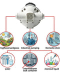 Heavy Duty 12V Def Transfer Pump Shreds Through Fluids With An Epic 10.6 Gpm Flow Rate For Smooth Diesel Exhaust Moves And Bulletproof Suction For Drums Ibc Tanks And Jobsites, shown with water and industrial applications.
