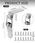 Stainless Steel 90 Degree Toolbox Hood Locks Latches For Cabinets And Barn Doors Easy Install Toggle Catch Hardware Set Built To Last Box Latch 2.56 By 0.78 Inch Small Yet Super Strong Four Sets Included shown with screws.