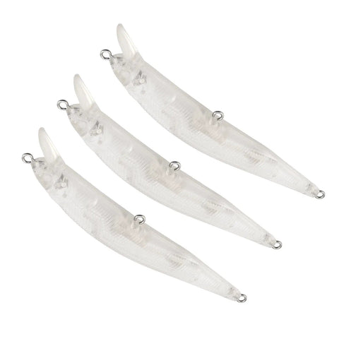 Unpainted Blank Minnow Crankbait Lures Kit 20 Pcs ABS Topwater Fishing Lures With Steel Rattle for Hand Painted Patterns