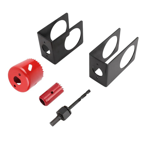 Top Tier Door Entry Lock Installation Kit With Precision Guide Template And Hole Saw Tools Fits 1 3/8 To 1 3/4 Inch Wood Doors For Mess Free Cutouts Every Time, 2 guides 2 saws