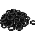 Heavy Duty Rubber Cable Grommets And Wire Cord Protectors With A Rock Solid 29mm Fit Black Finish 50 Piece Lot, stacked rubber grommets.