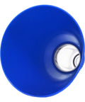 Top view of a blue threaded oil funnel from All In One Car Maintenance Bundle Featuring Cartridge Style Oil Filter Wrench Drain Tool And Threaded Oil Funnel For Toyota And Lexus 2.0L Through 5.7L Engines That Use Cartridge Style Filters DIY Friendly.