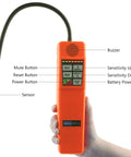 Elitech CPU-1G handheld orange HVAC leak detector with sensor probe and control buttons