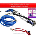 Heavy Duty 1500W Paint Sprayer Gun For Exterior Wall Putty And Real Stone Coatings Featuring Stainless Steel Pump, blue and black hose included.