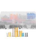 270-Piece Wall Anchors and Screws Kit for DIY and Engineering Projects - Heavy-Duty Self-Tapping Carbon Steel Screws, Rubber Anchors, All-Purpose Hardware Set for Concrete and Wood. Clear storage box with assorted anchors and screws