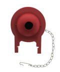 Red rubber 3-inch toilet flapper with stainless steel chain clip, part of 4 Pack 3 Inch Toilet Flapper Replacement Fits G Max Models THU499S THU331S THU175S 2021BP Durable Rubber Seal With Stainless Steel Chain Clip For Long Lasting No Fuss Install High Quality Performance.