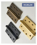 Thick Solid Brass Door Gate Hinge Set Four Pack With Matte Antique Finish Heavy Duty And No Squeak Operation in three colors
