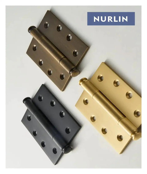 Thick Solid Brass Door Gate Hinge Set Four Pack With Matte Antique Finish Heavy Duty And No Squeak Operation in three colors
