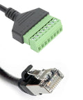 Two Pack RJ45 To 8 Pin Screw Terminal Block Adapter For Cat5 Cat6 Cat7 Ethernet Extender CCTV RJ45 Male Plug To 8 Pins Connector