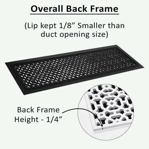 Beefy Heavy Duty Cast Aluminum Floor Air Grille For 6x30 Duct Opening With 8x32 Face Plate Matte Black Powder Coat Beveled Edges