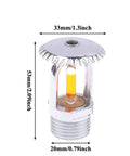 Two Pack Upright Copper Fire Sprinkler Heads Deliver Real Deal Fire Safety With Quick 135F Activation Solid Half Inch Threads And Heavy Duty Craftsmanship That Slays Every Inspection, chrome steel with orange glass bulb.