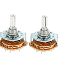 Band Selector Rotary Switch 16 Pin 4 Pole 3 Position Single Deck 2 Pack For Radio TV And Industrial Control Units 9mm Thread 6mm Shaft