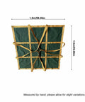 Top view of Heavy Duty Canvas Beefed Up Cargo Lift Pad Net 1.5 by 1.5 meter for construction transport, green with yellow straps.