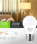 25 Watt Equivalent A15 LED Bulbs, 3W Low Watt, E26 Base with lamp setting and 2700K warm white lighting display