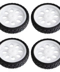 Four Pack Rubber Wheel Set For TT Motors With Encoders Dope High Speed Car Wheels Replacement Parts For Gearbox Motors 200 RPM Ratio 1 To 48 Shaft 15x65 mm