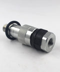 Hydraulic quick-connect coupling, 3/8 in NPT, high-pressure, silver knurled-sleeve side view