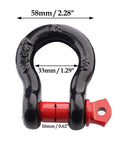 Two Pack Half Inch Heavy Duty D Ring Shackle Set Built Tough For Off Road Towing, 12 Ton Break Strength And 2 Ton Load Capacity