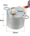Two Pack 24BYJ48 DC 12V Stepper Motor With Micro Reducer showing dimensions 24mm x 19mm with 8.5mm shaft