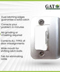 Door Strike Plate With Screws Satin Nickel 2 1/4 by 1 3/4 Universal Latch Restorer Alloy Steel Lock Hardware For Interior And Exterior Doors Replacement Latch Plate 1 Pack Easy DIY Install Quick Fix For Doors That Will Not Stay Latched